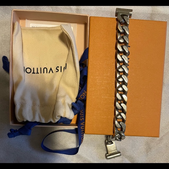 Louis Vuitton Chain Links Mens Bracelet. Size medium. Colour: Stainless Steel - Picture 3 of 6
